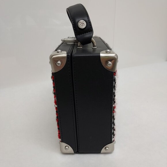 Sam Edelman Gracia Plaid Hardcase Crossbody Purse Woven Handbag Tweed Academia - Picture 4 of 15